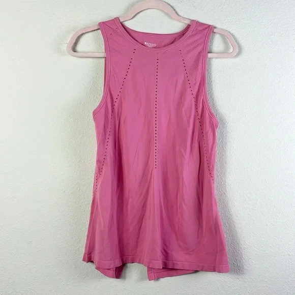 Athleta Foothill Tank Top Slit back shirt watermelon pink color size small - Picture 1 of 8